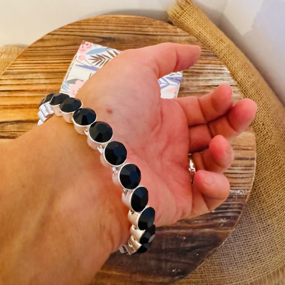 Plunder Designs Retired “Essie” Magnetic Silver Tone and Black Bangle Bracelet - Picture 15 of 16